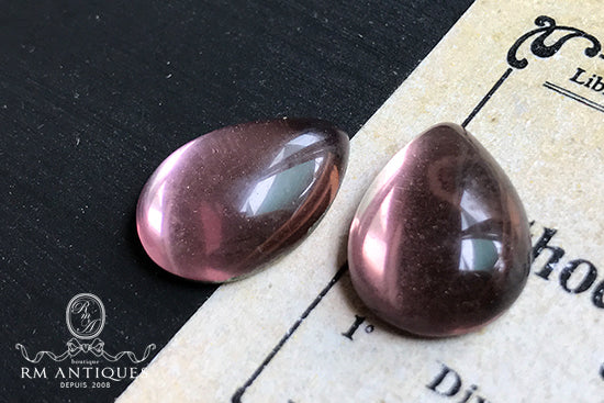 VP-4500 18x13 Czech Vintage glass Cabochon Amethyst Drop