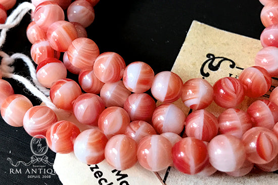 VP-4613 6mm Czech Vintage Red Marbled glass Bead