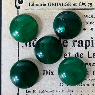 VP-4630 12mm West German Vintage Acrylic Cabochon Jadegreen Round