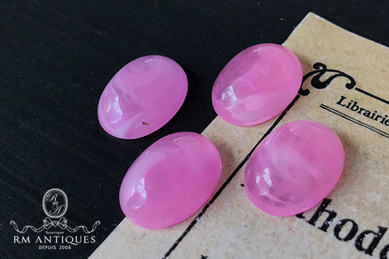 VP-4632 14x10 West German Vintage lucite Cabochon Pink Oval