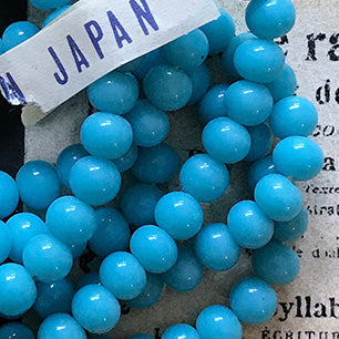 VP-5409 5mm Japan Vintage Turquoise Blue glass Bead