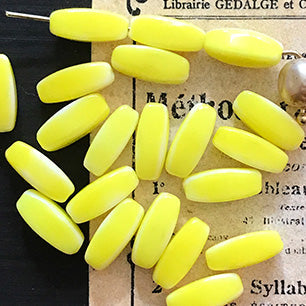 VP-5444 12x5mm West German Vintage Yellow glass Bead