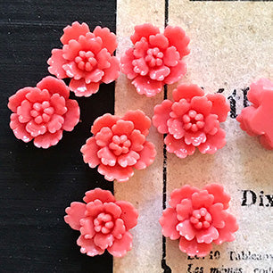 VP-5449 9.5mm JapanVintage Rose Cabochon Coral