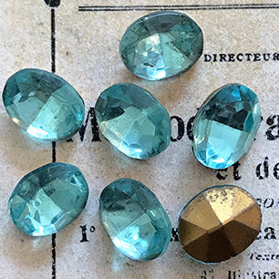 VP-5494 10X8 Czech Vintage Aquamarine Rhinestone Oval