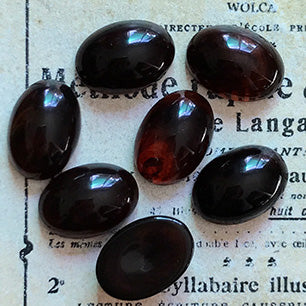 VP-5636 14x10 West German Vintage lucite Cabochon Brown Oval