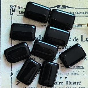 VP-5655 15x10mm Czech Black Vintage glass Bead