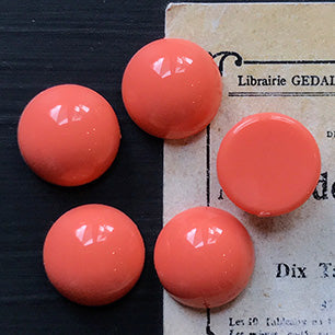 VP-5800 15mm German Vintage lucite Cabochon Coral Round