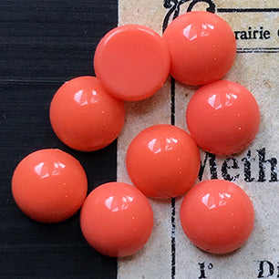 VP-5801 9mm German Vintage lucite Cabochon Coral Round