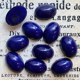 VP-5899 10x7 West German Vintage glass Cabochon Lapis Oval