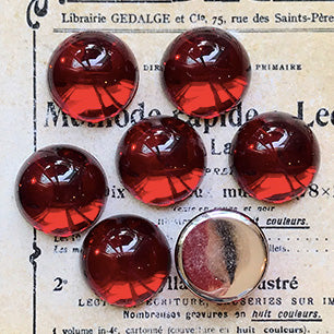 VP-6369 15mm German Vintage lucite Cabochon Ruby Round