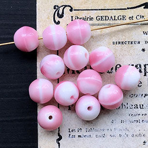 VP-6394 8mm Japan JapanVintage cherry brand glass Bead Pink White