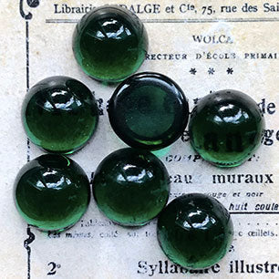 VP-6524 13mm German Vintage glass Cabochon Emerald Round