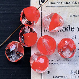 VP-6534 12mm Czech Vintage Coral Givre glass Bead