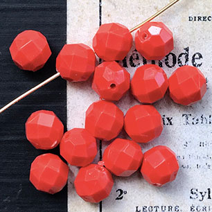 VP-6538 8mm West German Vintage Coral Acrylic Bead