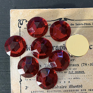 VP-6984 15mm West German Vintage Acrylic Cabochon Ruby