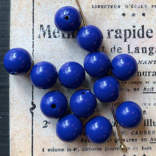 VP-7129 8mm JapanVintage Blue Acrylic Round Bead