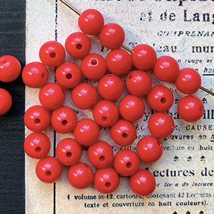 VP-7156 6mm JapanVintage Red Acrylic Bead Round