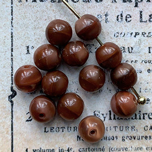 VP-7181 5mm Czech Vintage Brown glass Bead Round