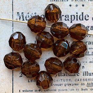 VP-7199 8mm West German Vintage Brown Acrylic Bead