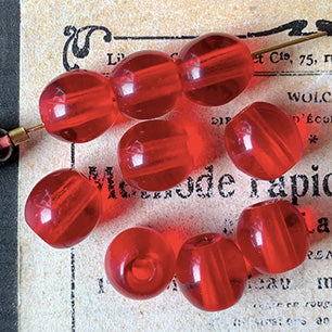 VP-7716 9mm Vintage Cherry Red glass Bead