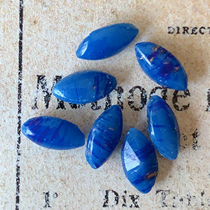 VP-7787 8X4 Czech Vintage Rhinestone Lapis Navette