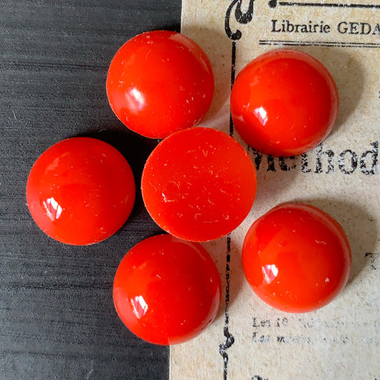 VP-8194 13mm Czech Vintage glass Cabochon Coral Round