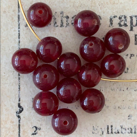 VP-8370 6mm JapanVintage Dark Ruby glass Bead Round