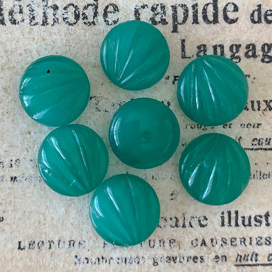 VP-8384 9mm Japan Vintage glass Cabochon green