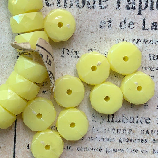 VP-8414 8x4mm West German Vintage Yellow Rondelle Acrylic Bead