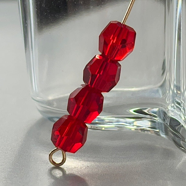 VP-8603 8mm West German Vintage Red glass Bead