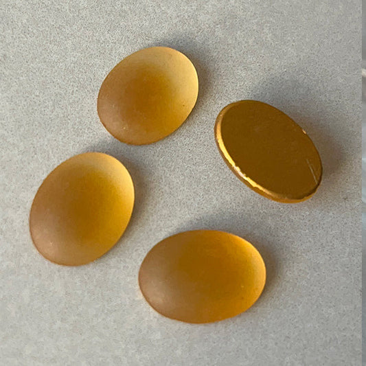 VP-8608 14x10 West German Vintage glass Cabochon Topaz Oval