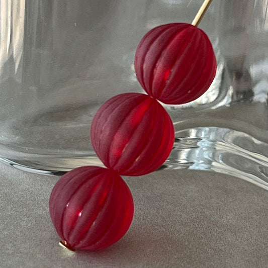 VP-8659 10mm West German Vintage Red matte Acrylic Bead