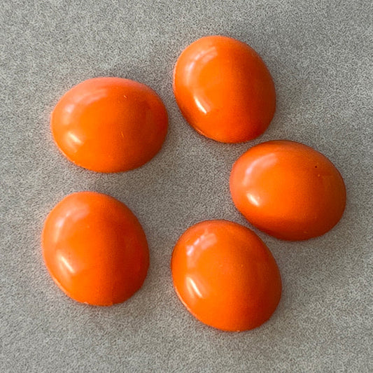 VP-8668 12X10 Czech Vintage glass Cabochon Orange Oval