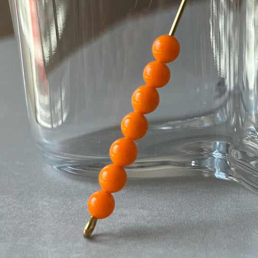 VP-8848 4mm JapanVintage opaque Orange glass Bead