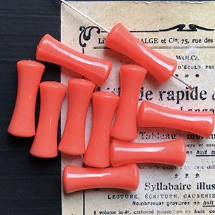 VPL-6598 22x8mm West German Vintage Coral Acrylic Bead