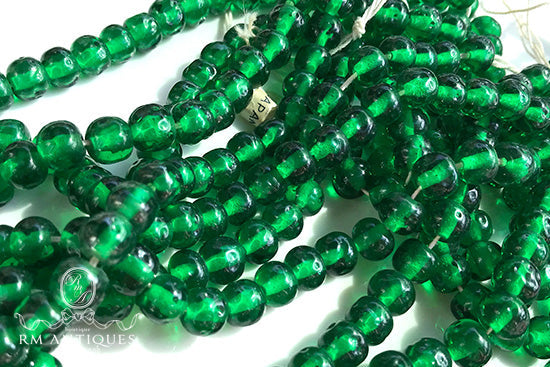 VPL-6726 1 Strand 37cm 8mm Japan cherry brand haskell Vintage baroqueglass Bead green