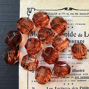 VPL-6775 12mm West German Vintage Acrylic Bead Topaz