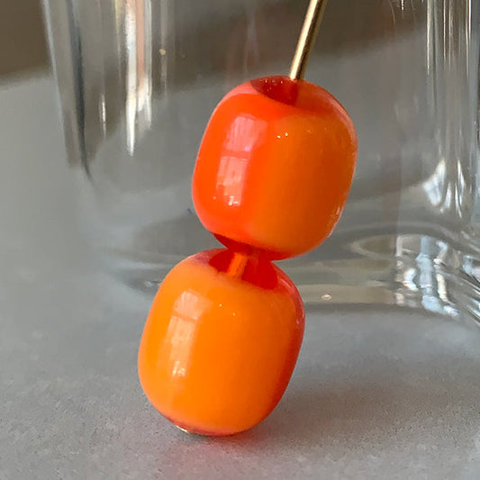 VPL-8507 12x10mm Vintage lucite two toned Orange Bead