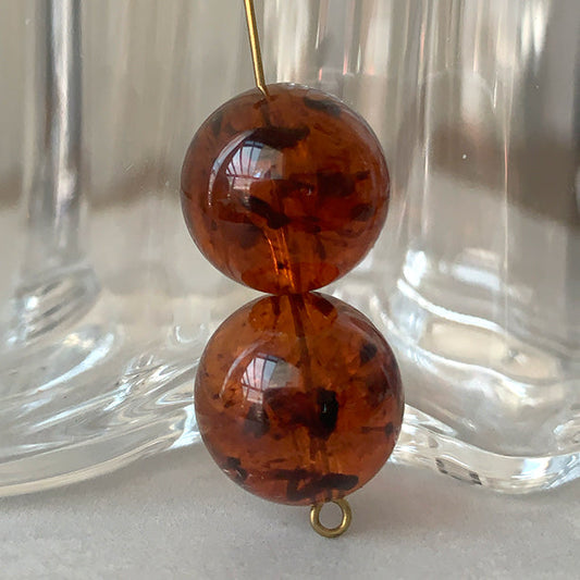 VPL-8547 16mm West German Vintage lucite Bead Tortoise