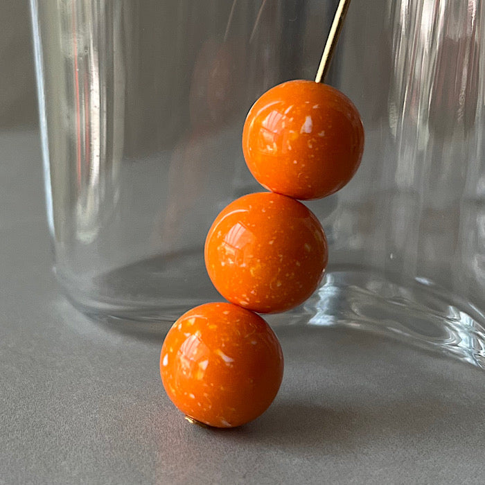 VPL-8869 12mm Italian Vintage　Acrylic Round Orange Bead